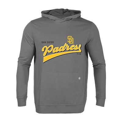 Men's Levelwear Gray San Diego Padres Relay Vintage Team 2.0 Pullover Hoodie