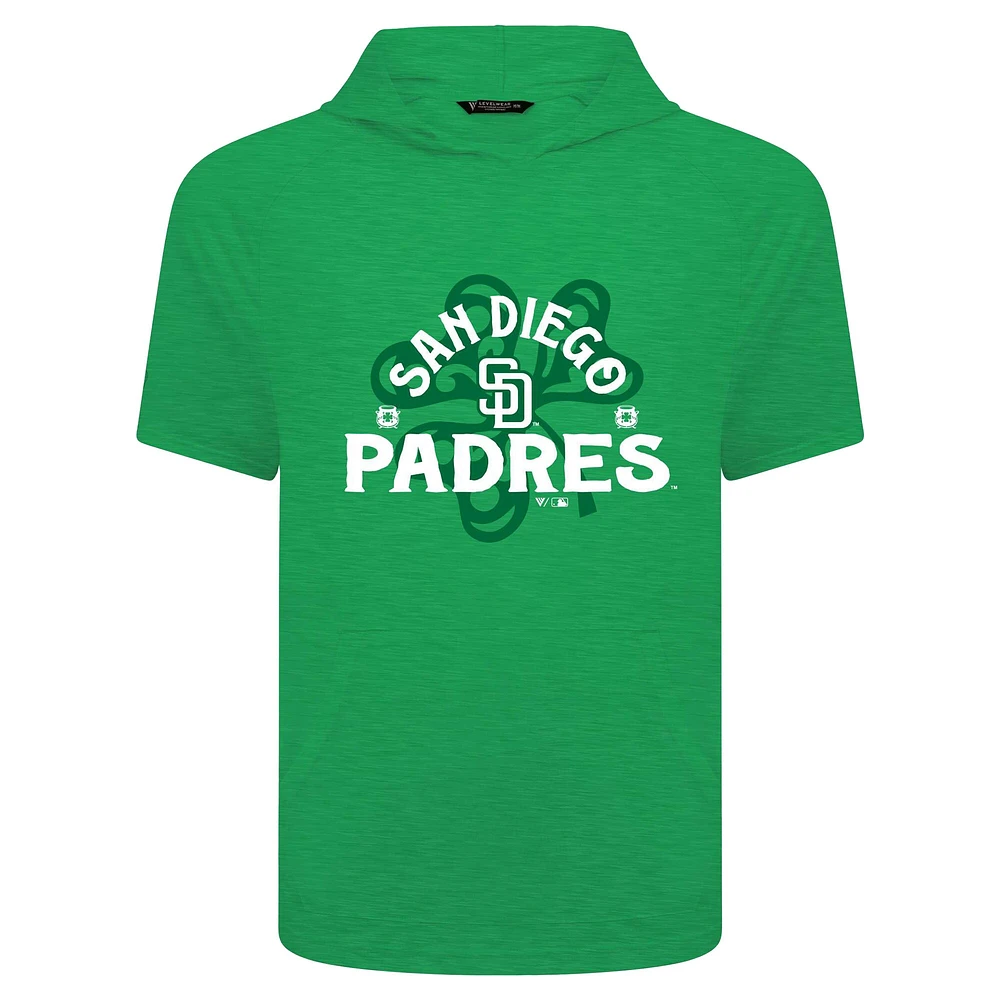 Men's Levelwear Green San Diego Padres St. Patrick's Day Phase Shamrock Short Sleeve T-Shirt Hoodie
