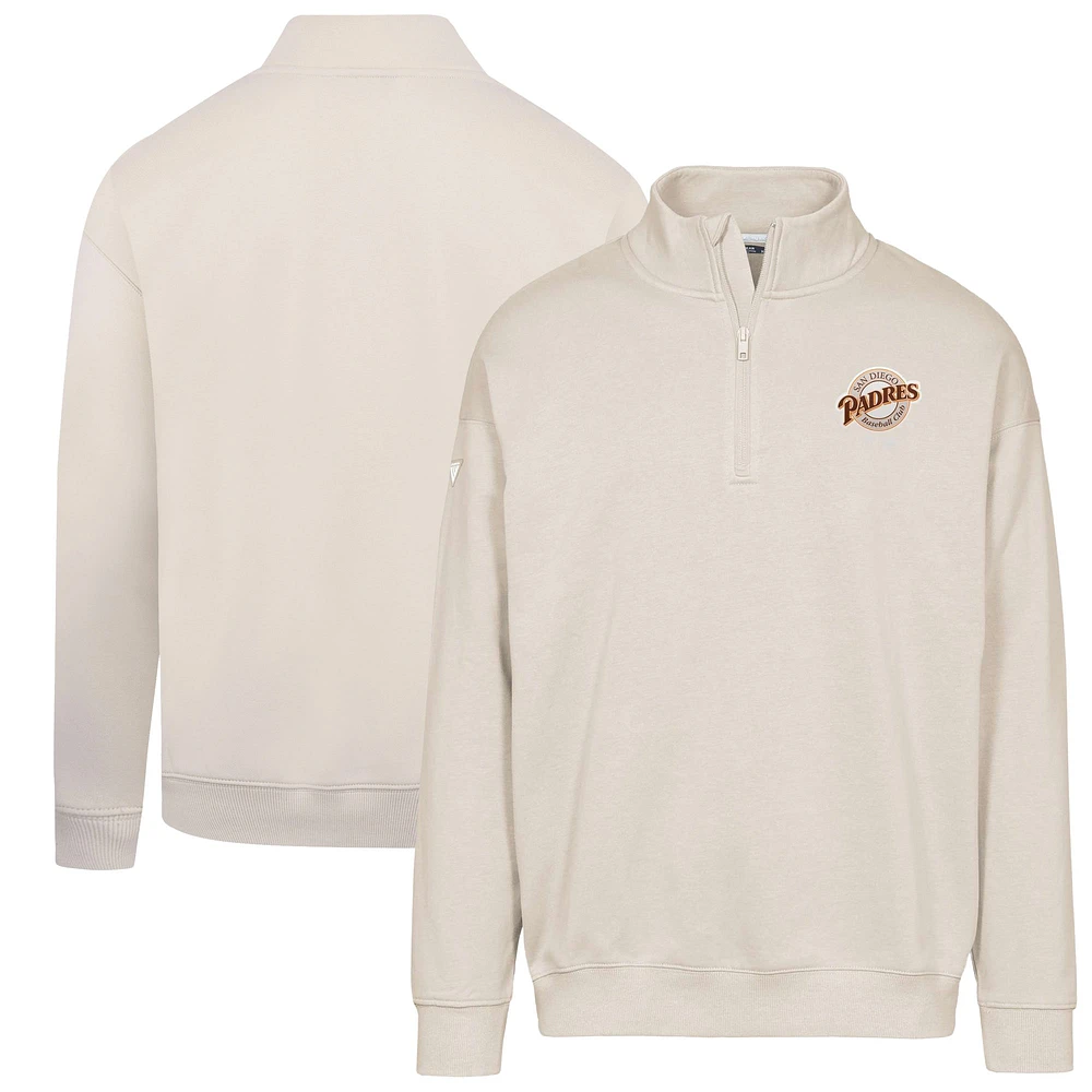 Men's Levelwear Khaki San Diego Padres Cooperstown Collection Murray Quarter-Zip Sweatshirt
