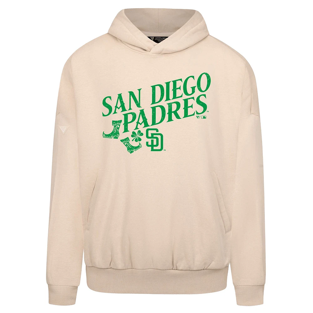 Sweat à capuche kaki pour homme Levelwear San Diego Padres St. Patrick's Day