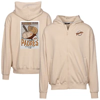 Men's Levelwear  Khaki San Diego Padres Uphill City Core Logo Full-Zip Hoodie