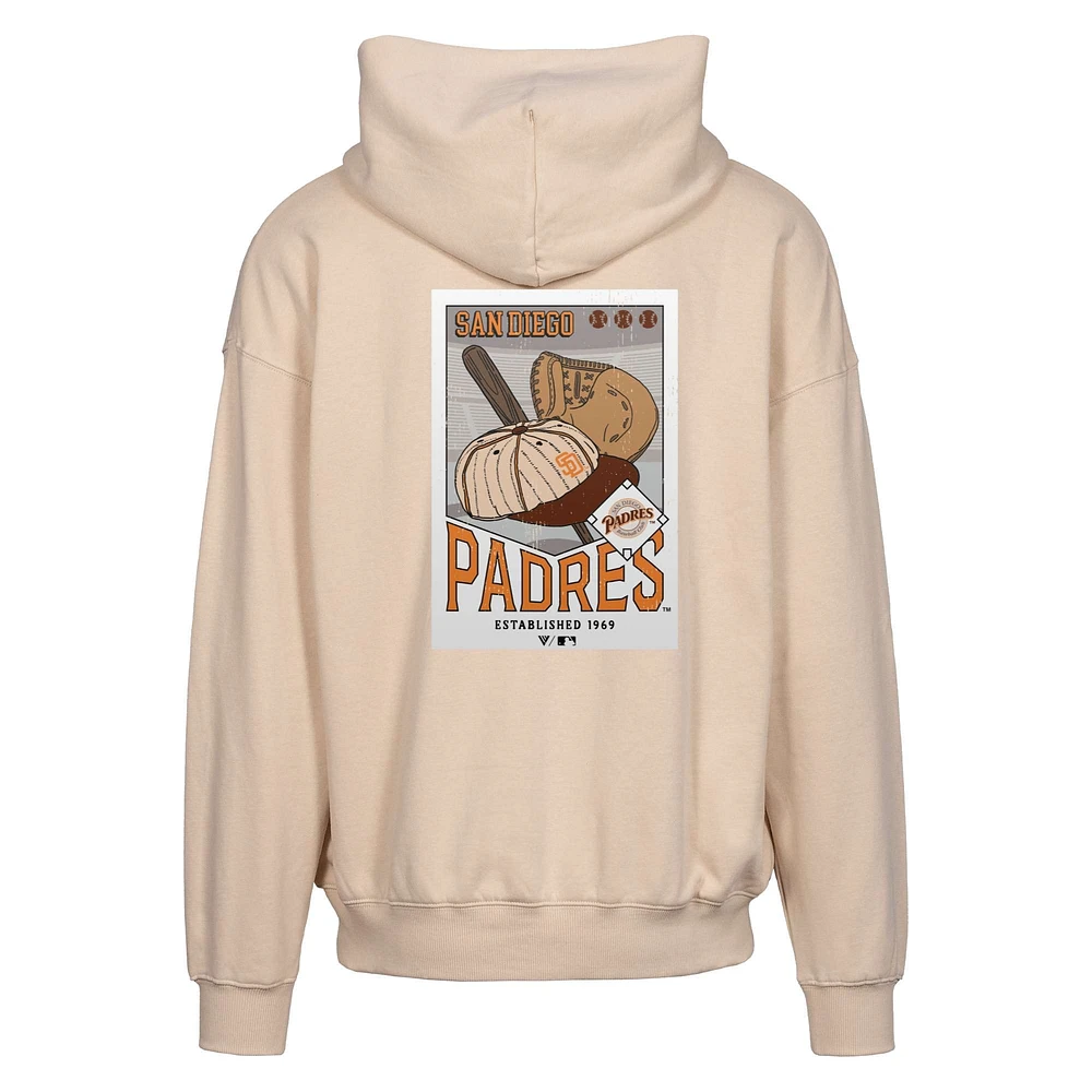 Men's Levelwear  Khaki San Diego Padres Uphill City Core Logo Full-Zip Hoodie