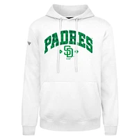 Men's Levelwear  White San Diego Padres St. Patrick's Day Podium Plaid Pullover Hoodie