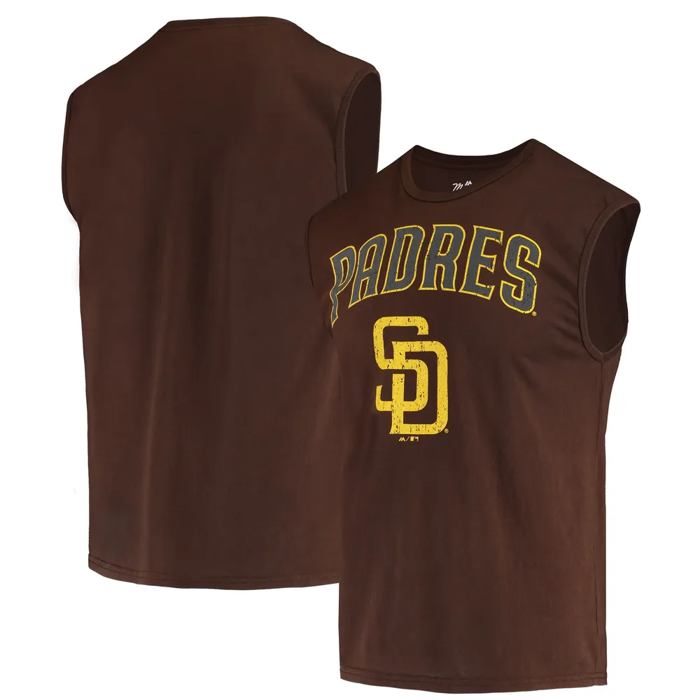 Lids San Diego Padres Majestic Threads Softhand Muscle Tank Top - Brown