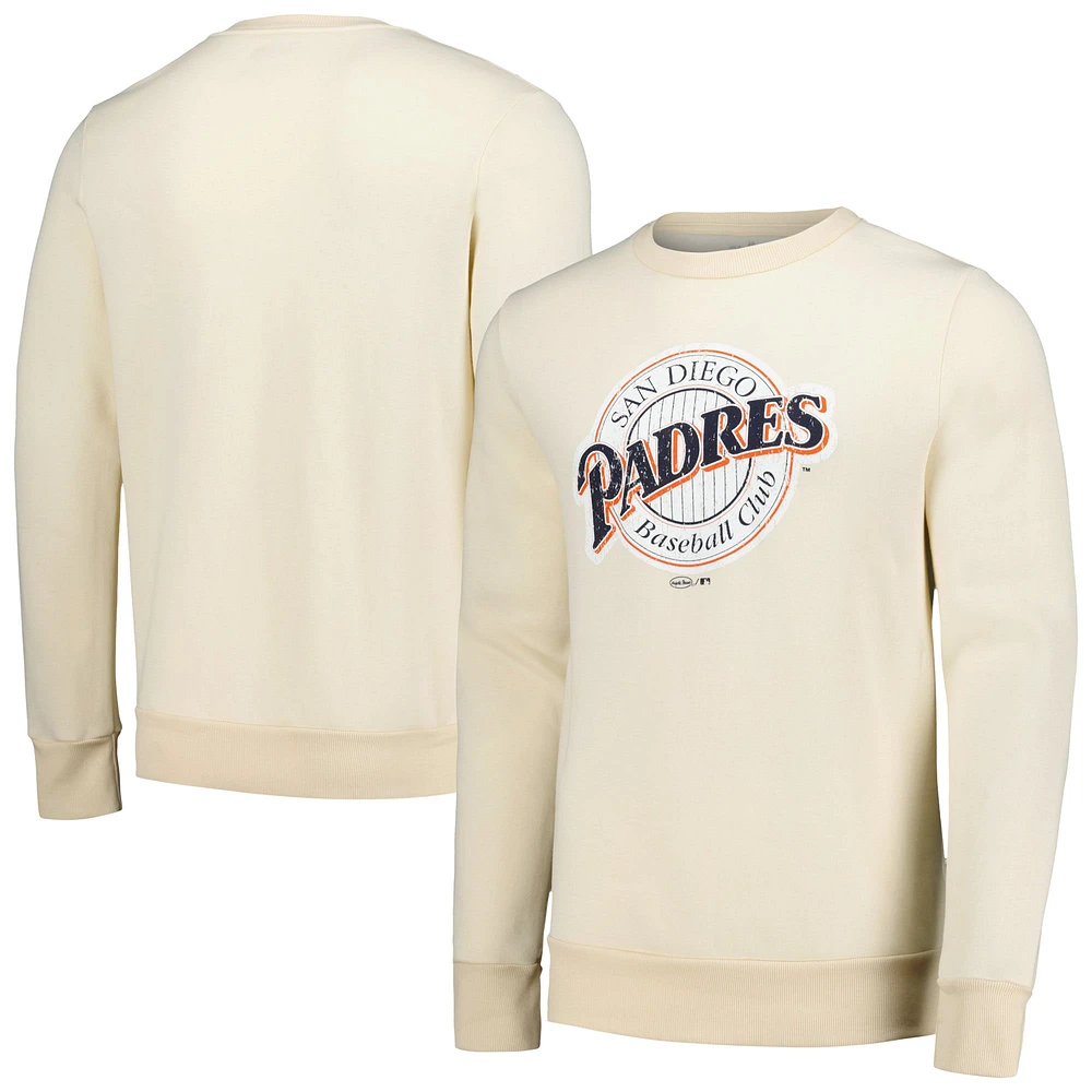 Men's Majestic Threads Oatmeal San Diego Padres Fleece Pullover Sweatshirt