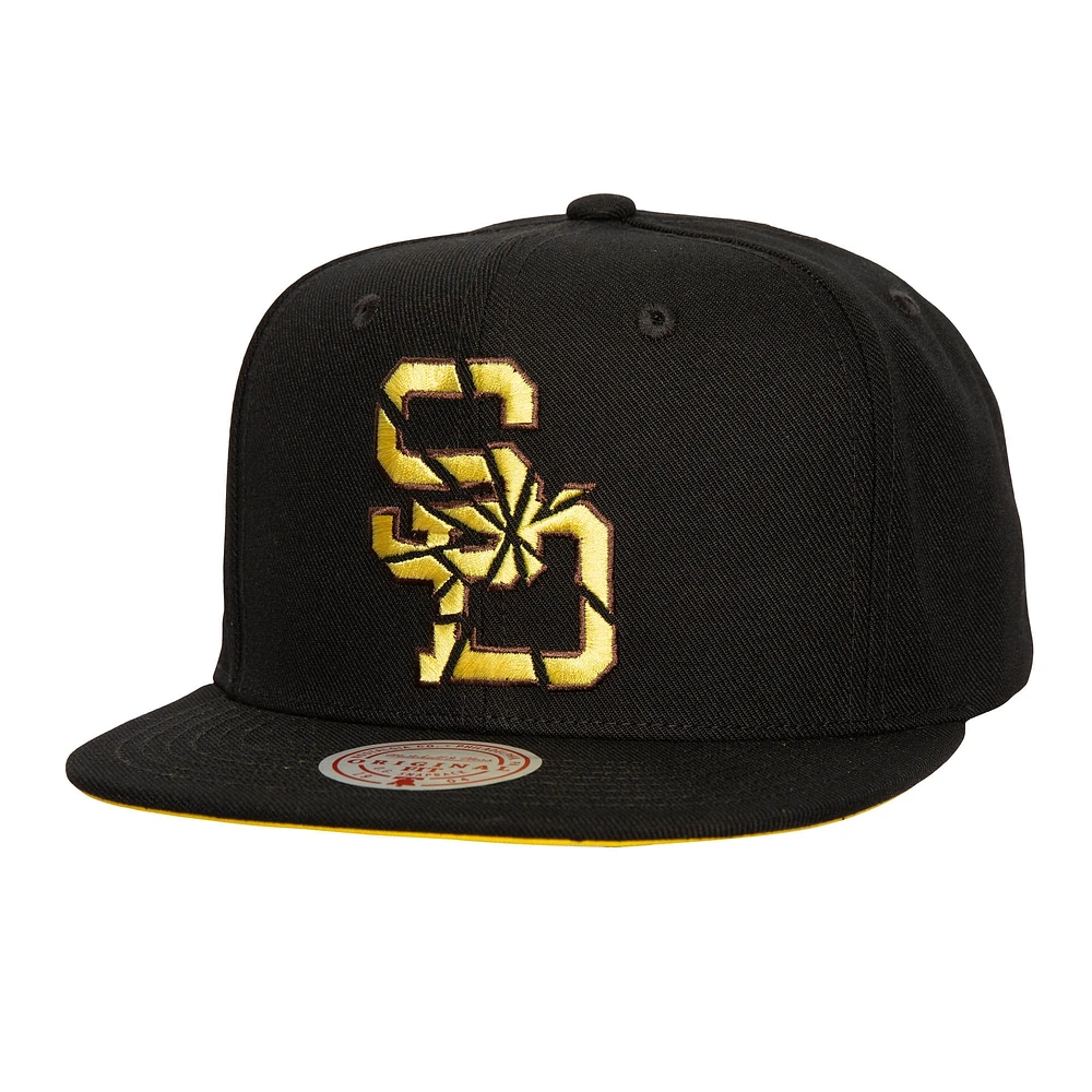 Men's Mitchell & Ness Black San Diego Padres Shattered Snapback Hat