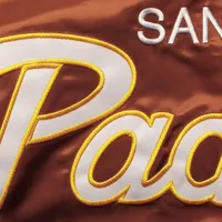 Men's Mitchell & Ness Brown/Gold San Diego Padres Big Tall Coaches Satin Full-Snap Jacket
