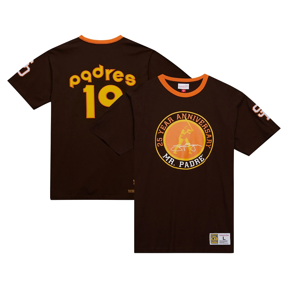 T-shirt pour hommes Mitchell & Ness marron San Diego Padres Cooperstown Collection Player Legends Ringer