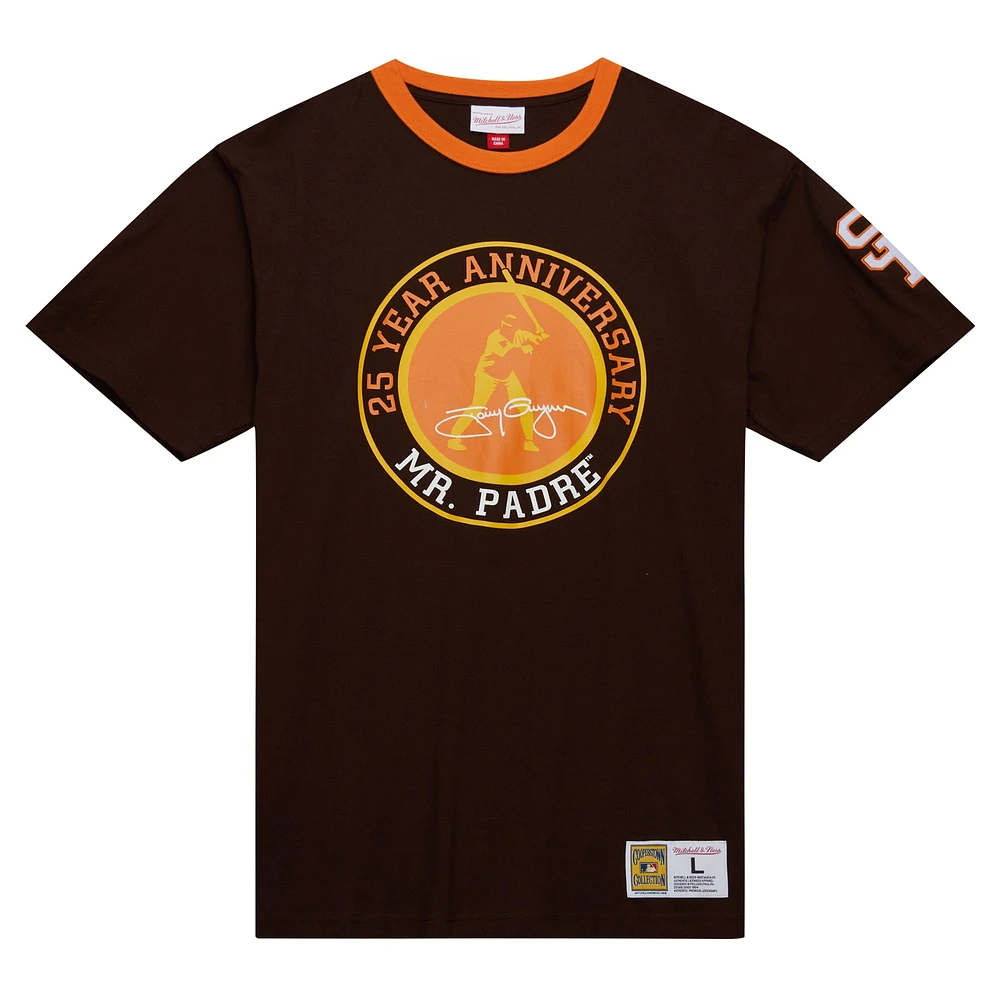 T-shirt pour hommes Mitchell & Ness marron San Diego Padres Cooperstown Collection Player Legends Ringer