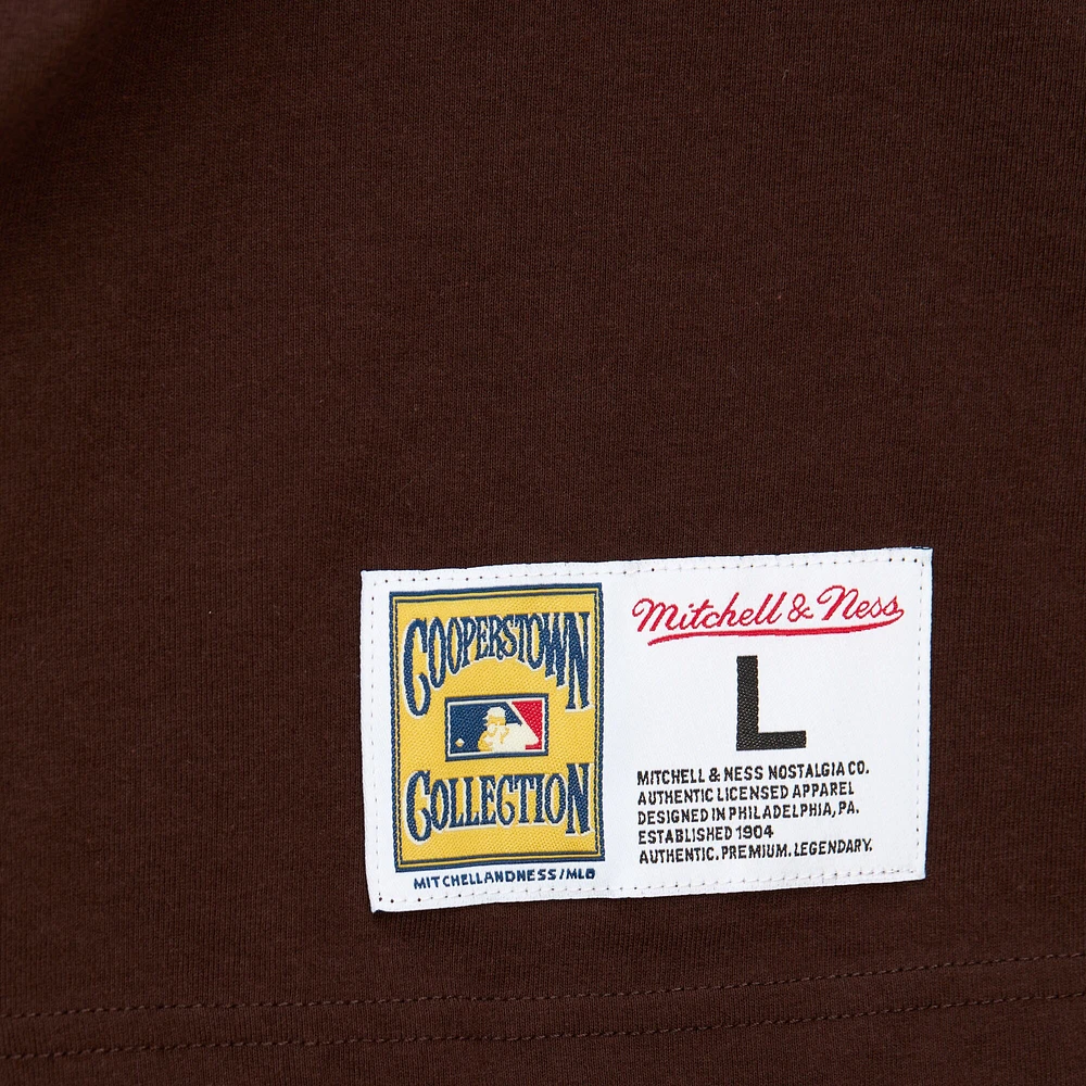 T-shirt pour hommes Mitchell & Ness marron San Diego Padres Cooperstown Collection Player Legends Ringer