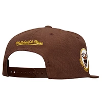 Casquette Snapback avec étiquette de l'équipe des San Diego Padres Mitchell & Ness marron pour hommes