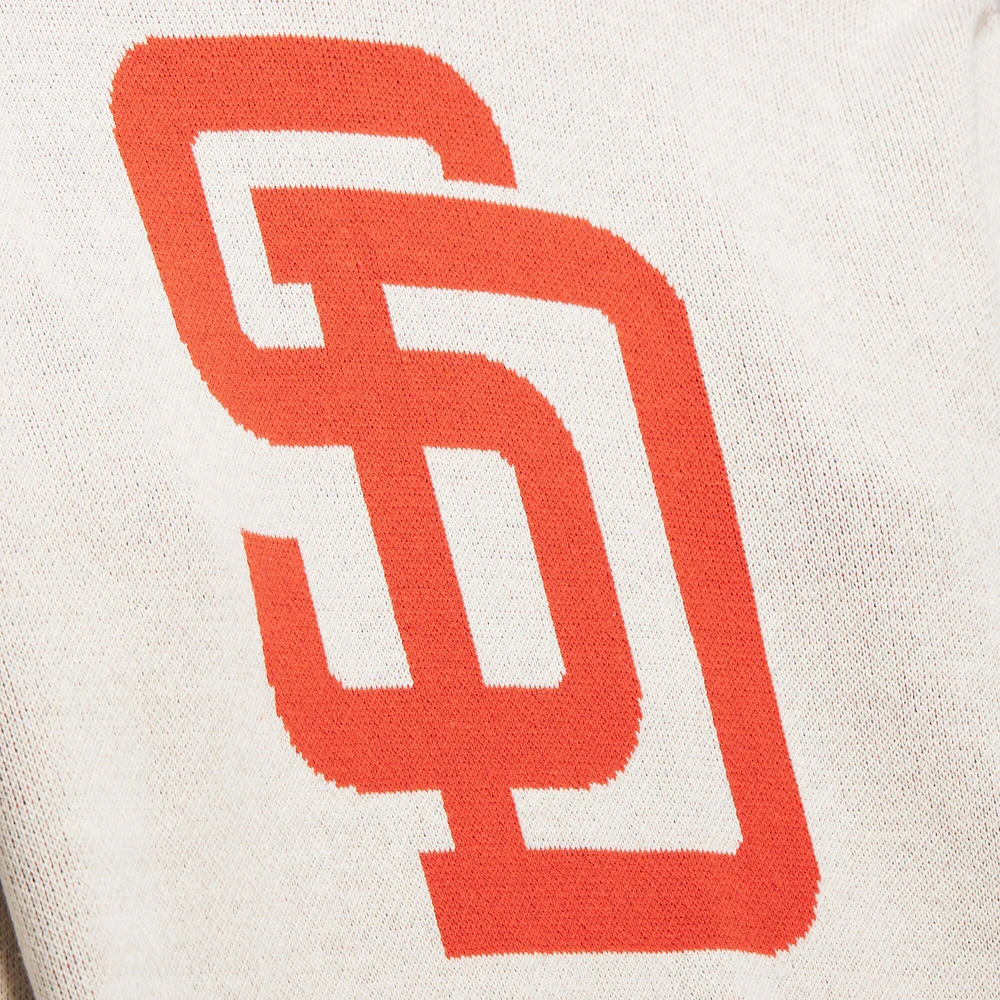 Men's Mitchell & Ness Cream San Diego Padres Retro Pullover Sweater
