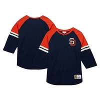 T-shirt à manches 3/4 légendaire Raglan Slub Henley de la collection Cooperstown des Padres San Diego Mitchell & Ness pour hommes