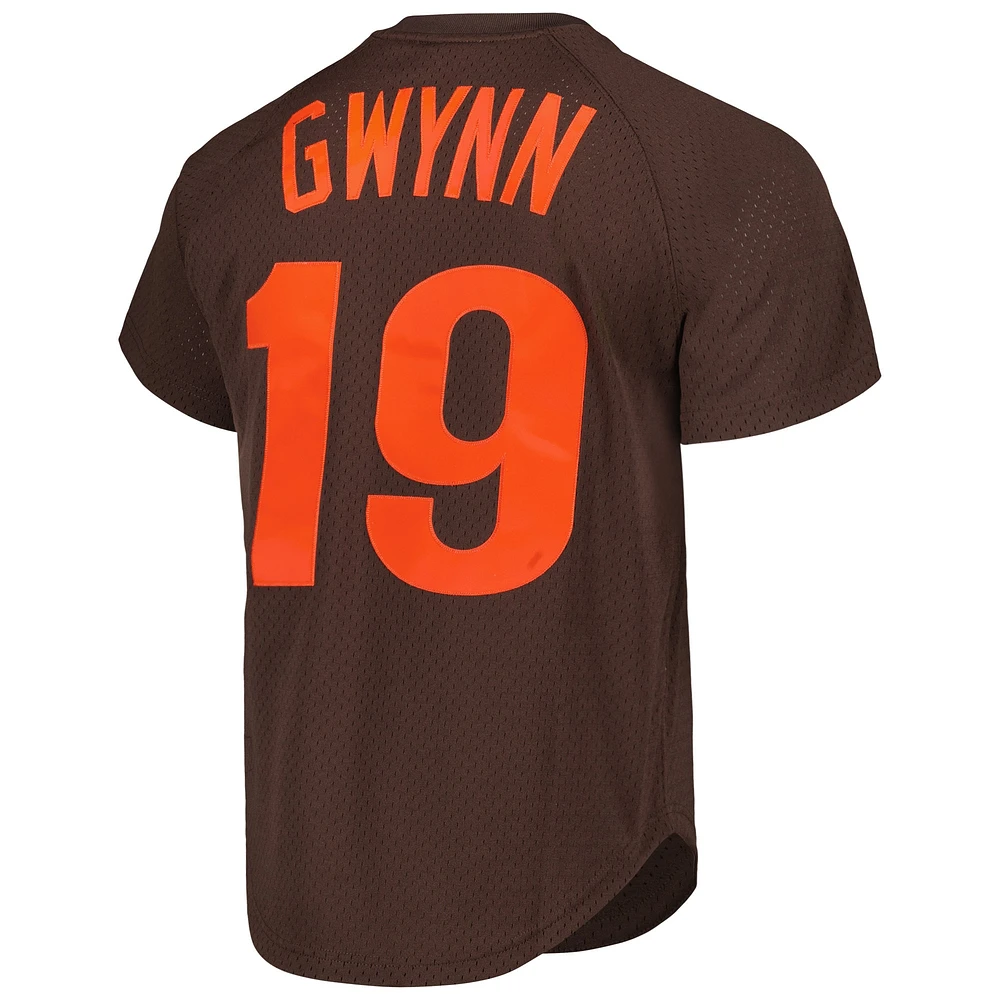Men's Mitchell & Ness Tony Gwynn Brown San Diego Padres 1985 Authentic Cooperstown Collection Mesh Batting Practice Jersey