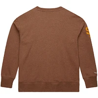 Men's Mitchell & Ness Tony Gwynn Brown San Diego Padres Legends Collection Vintage Logo Name Number Fleece Pullover Sweatshirt