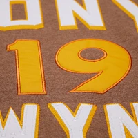 Men's Mitchell & Ness Tony Gwynn Brown San Diego Padres Legends Collection Vintage Logo Name Number Fleece Pullover Sweatshirt