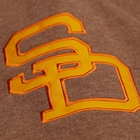 Men's Mitchell & Ness Tony Gwynn Brown San Diego Padres Legends Collection Vintage Logo Name Number Fleece Pullover Sweatshirt