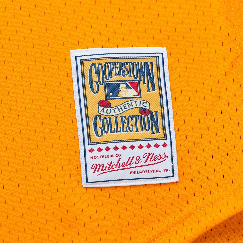 Men's Mitchell & Ness Tony Gwynn Gold San Diego Padres 1982 Authentic Cooperstown Collection Mesh Batting Practice Jersey