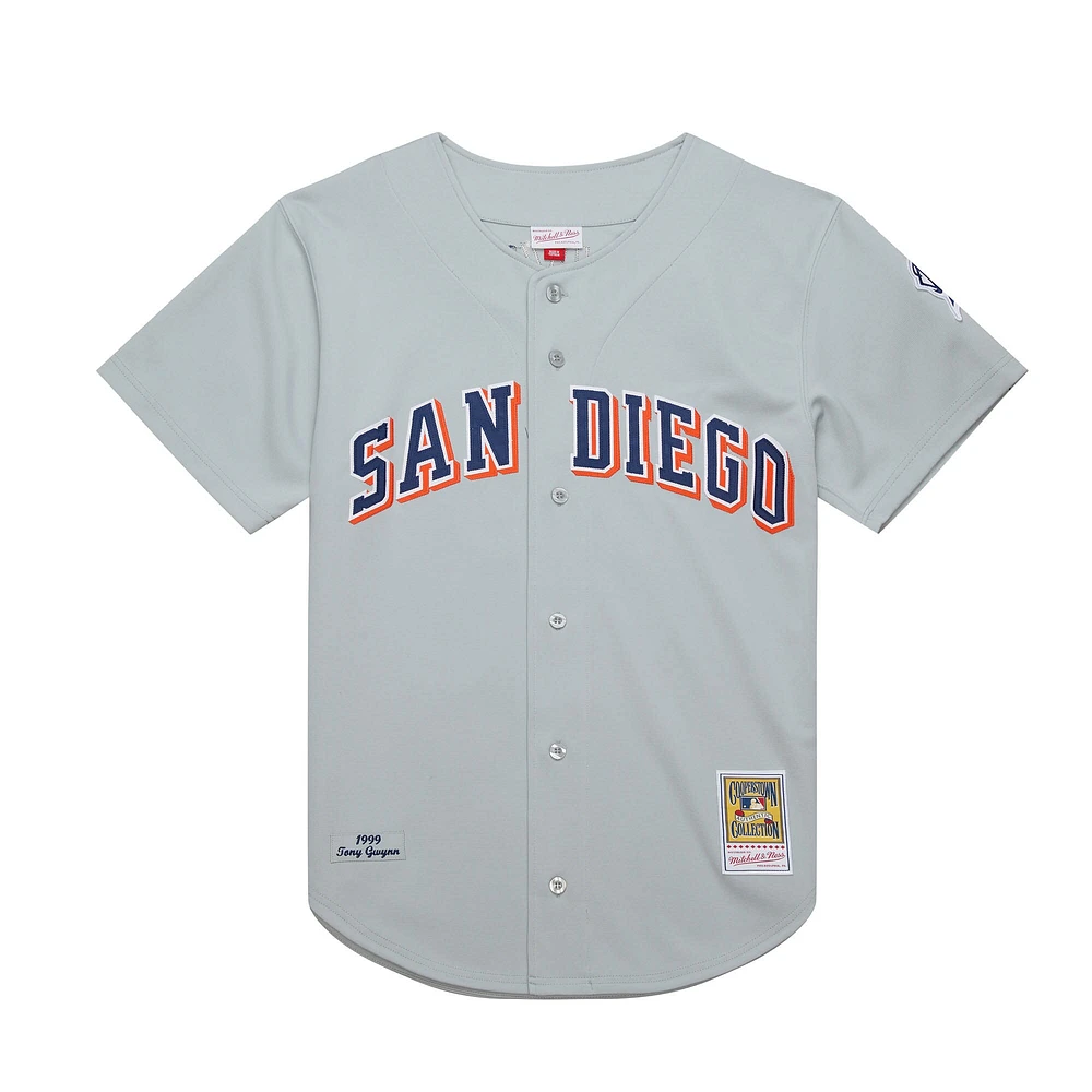 Maillot authentique Mitchell & Ness Tony Gwynn gris pour homme de la collection Cooperstown des Padres San Diego