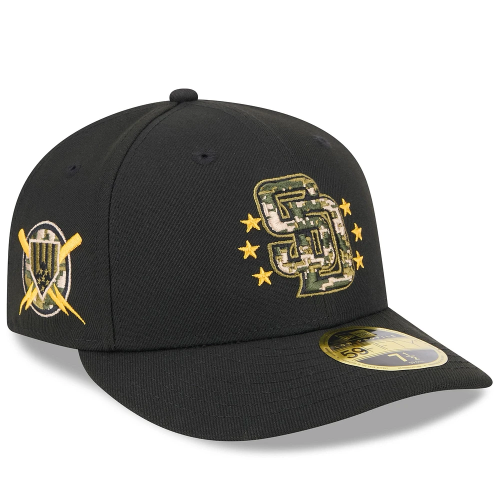 Casquette ajustée 59FIFTY à profil bas des San Diego Padres 2024 New Era pour hommes, noire