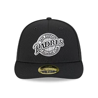 Men's New Era Black San Diego Padres 2025 MLB Clubhouse Low Profile 59FIFTY Fitted Hat