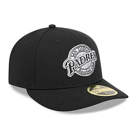 Men's New Era Black San Diego Padres 2025 MLB Clubhouse Low Profile 59FIFTY Fitted Hat