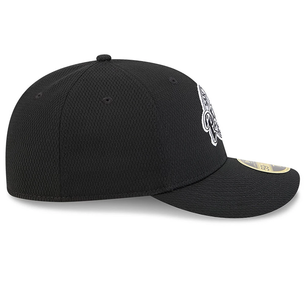 Men's New Era Black San Diego Padres 2025 MLB Clubhouse Low Profile 59FIFTY Fitted Hat