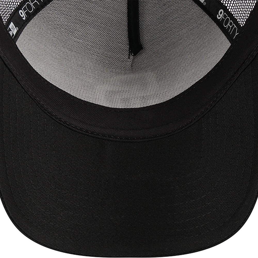 Men's New Era Black San Diego Padres A-Frame 9FORTY Trucker Adjustable Hat