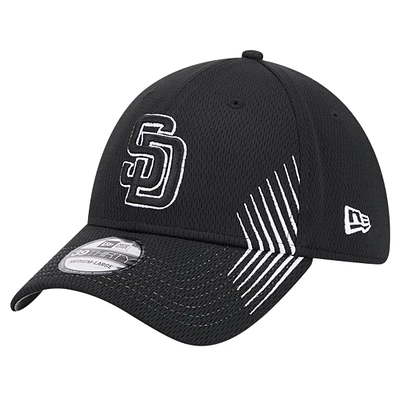 Casquette flexible Active Dash Mark 39THIRTY des San Diego Padres New Era noire pour hommes