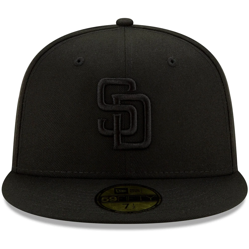 Men's New Era Black San Diego Padres on 59FIFTY Fitted Hat