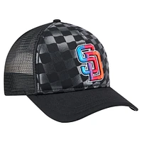 Casquette ajustable noire San Diego Padres Gradient 9FORTY A-Frame M-Crown Trucker de New Era pour homme
