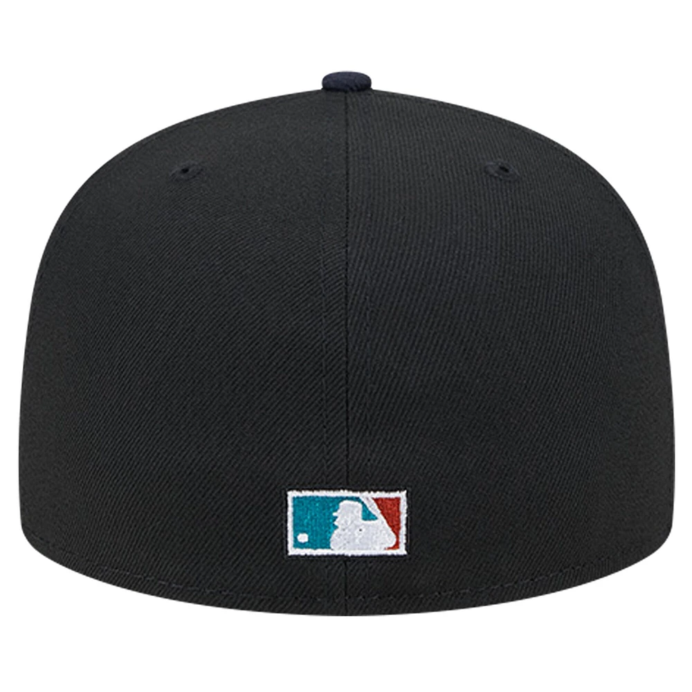 Casquette ajustée 59FIFTY rétro d'entraînement de printemps des San Diego Padres New Era pour hommes, noire