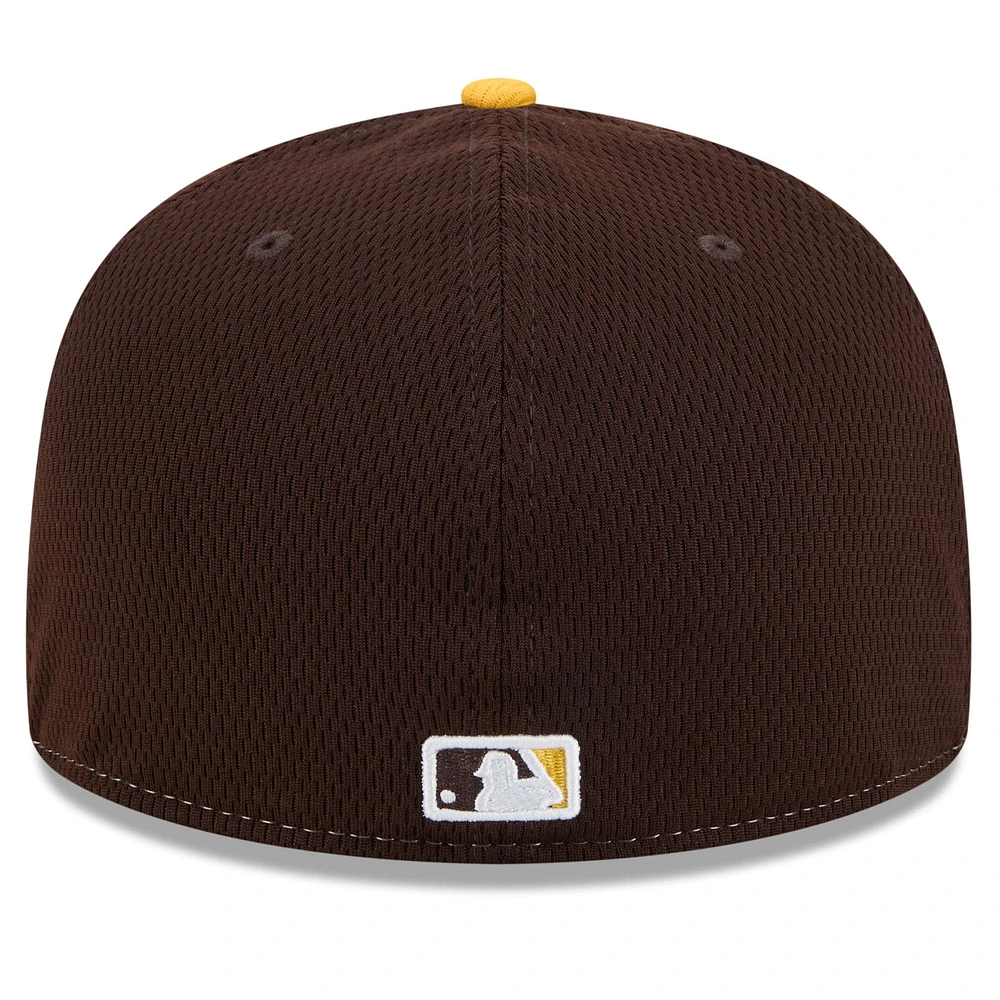 Men's New Era Brown/Gold San Diego Padres 2025 MLB Clubhouse 59FIFTY Fitted Hat