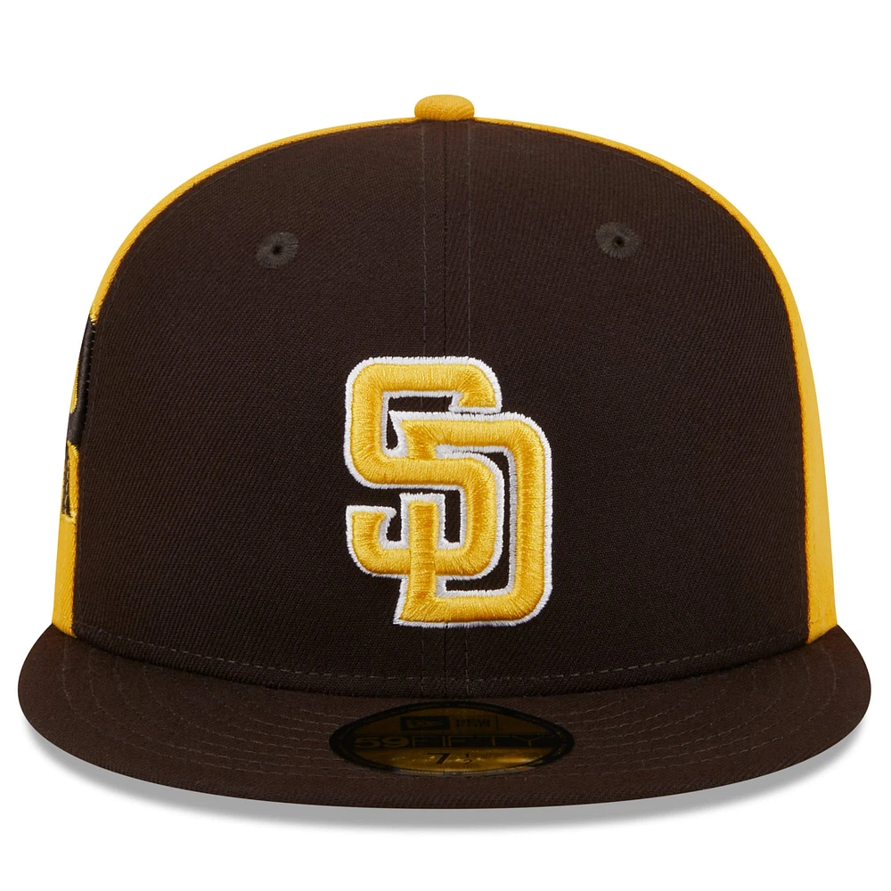 Casquette ajustée 59FIFTY San Diego Padres Gameday Sideswipe marron/or New Era pour homme