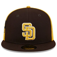 Casquette ajustée 59FIFTY San Diego Padres Gameday Sideswipe marron/or New Era pour homme