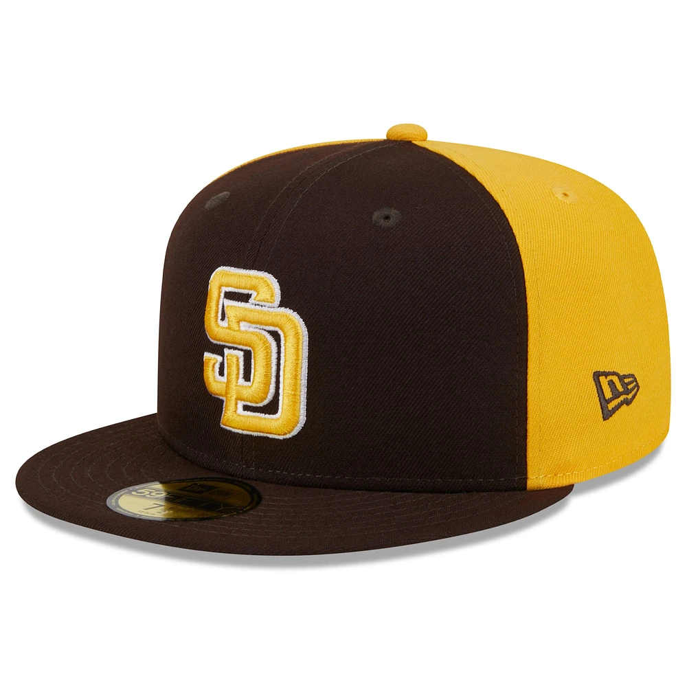 Casquette ajustée 59FIFTY San Diego Padres Gameday Sideswipe marron/or New Era pour homme