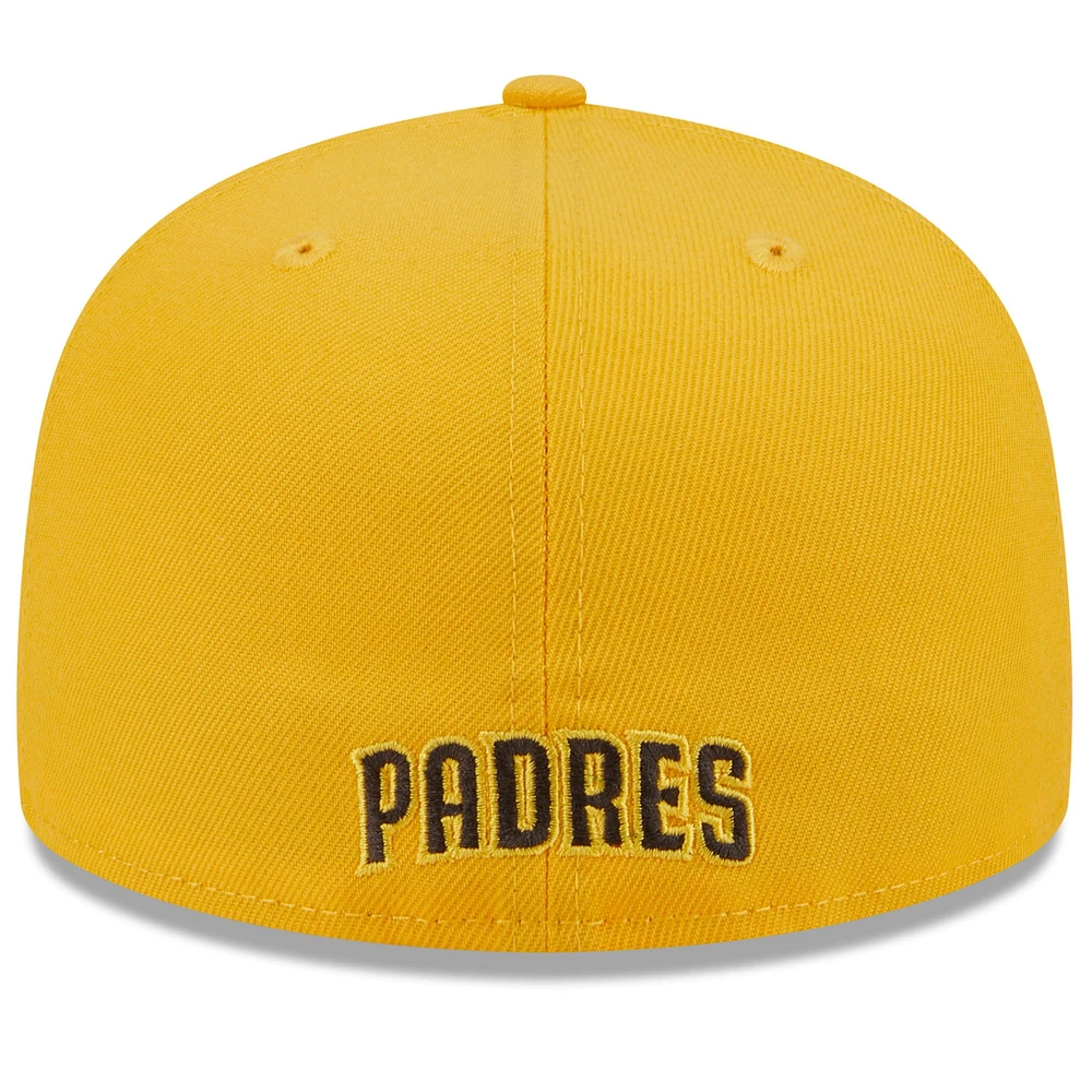 Casquette ajustée 59FIFTY San Diego Padres Gameday Sideswipe marron/or New Era pour homme