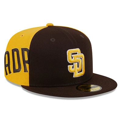 Men's New Era Brown/Gold San Diego Padres Gameday Sideswipe 59FIFTY Fitted Hat