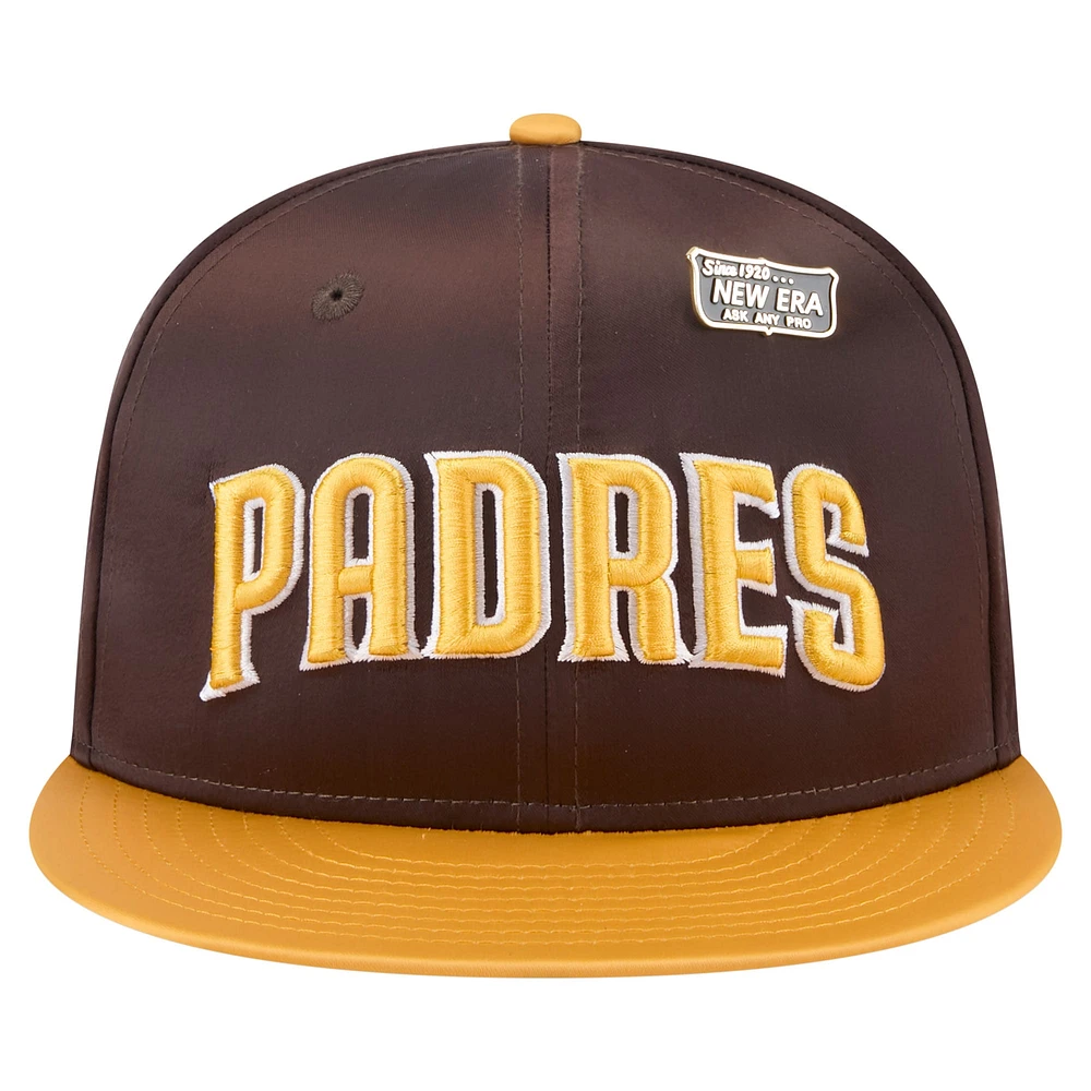 Men's New Era Brown/Gold San Diego Padres Satin 59FIFTY Fitted Hat