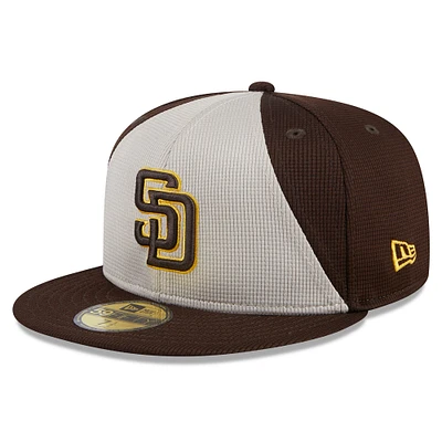 Casquette ajustée 59FIFTY New Era pour hommes des San Diego Padres 2024 Batting Practice marron