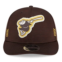 Casquette Snapback 9FIFTY Low Profile San Diego Padres 2024 Clubhouse New Era marron pour homme