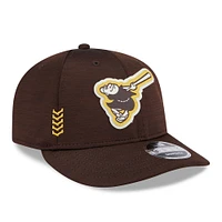 Casquette Snapback 9FIFTY Low Profile San Diego Padres 2024 Clubhouse New Era marron pour homme