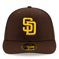 Casquette ajustée 59FIFTY à profil bas pour homme New Era San Diego Padres 2024 MLB Postseason Side Patch marron