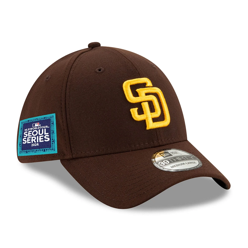 Men's New Era Brown San Diego Padres 2024 MLB World Tour Seoul Series 39THIRTY Flex Hat