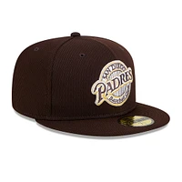 Men's New Era Brown San Diego Padres 2025 MLB Clubhouse 59FIFTY Fitted Hat