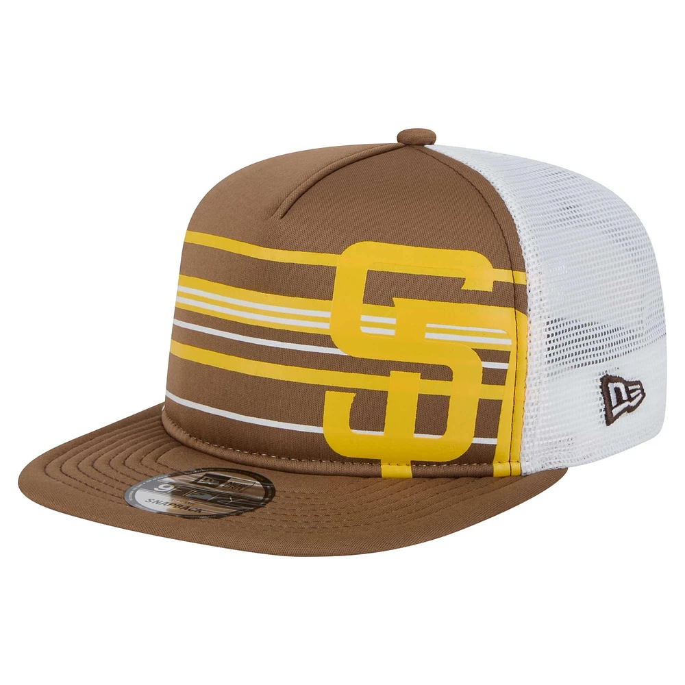 Casquette snapback camionneur 9FIFTY A-Frame marron San Diego Padres de New Era pour homme