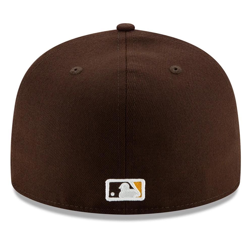 Casquette ajustée 59FIFTY pour homme San Diego Padres Alternate Authentic Collection marron New Era