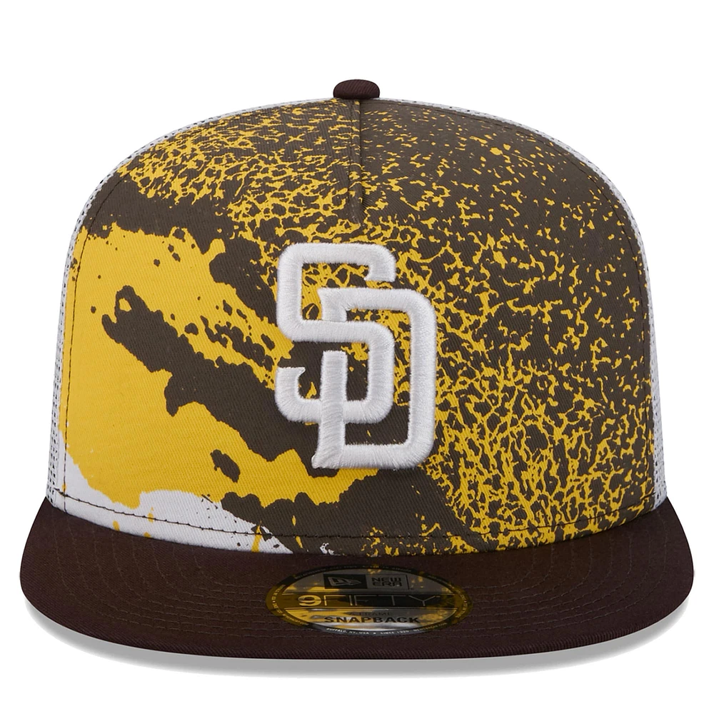 Casquette Snapback San Diego Padres Court Sport 9FIFTY New Era marron pour hommes