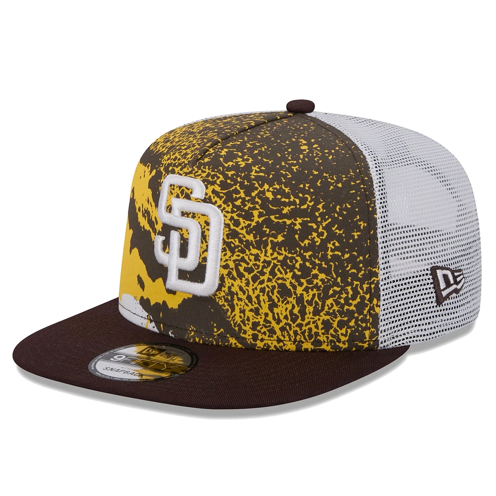 Casquette Snapback San Diego Padres Court Sport 9FIFTY New Era marron pour hommes