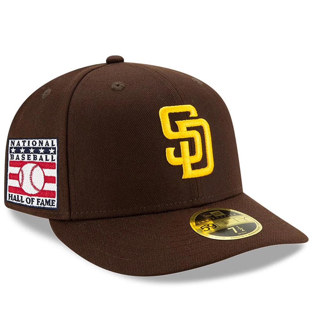 Casquette ajustée 59FIFTY à profil bas du Temple de la renommée baseball national des San Diego Padres New Era marron pour hommes